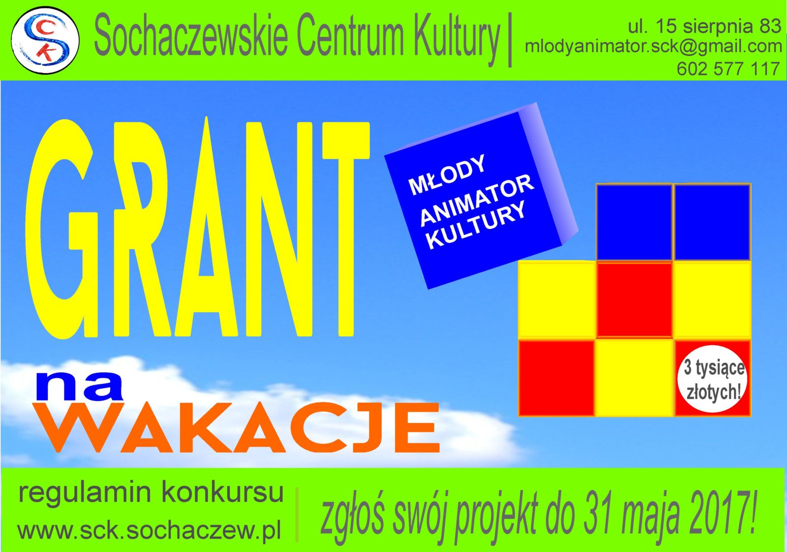 Młody Animator Kultury – Grant na Wakacje 2017