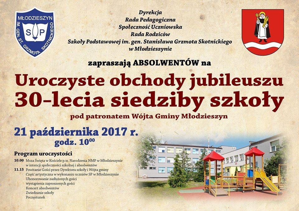 Jubileusz 30-lecia siedziby Szkoły Podstawowej w Młodzieszynie