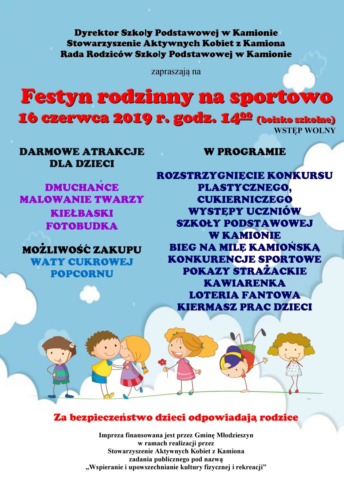 Festyn rodzinny na sportowo - 16 czerwca 2019r.  w Kamionie