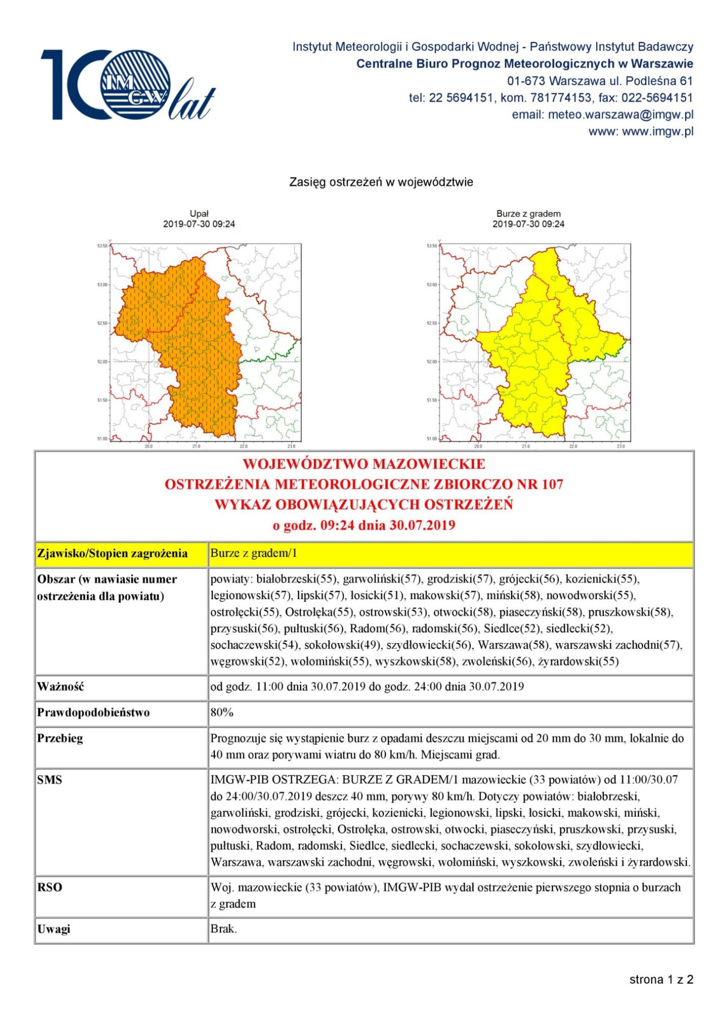 Ostrzeżenie meteorologiczne