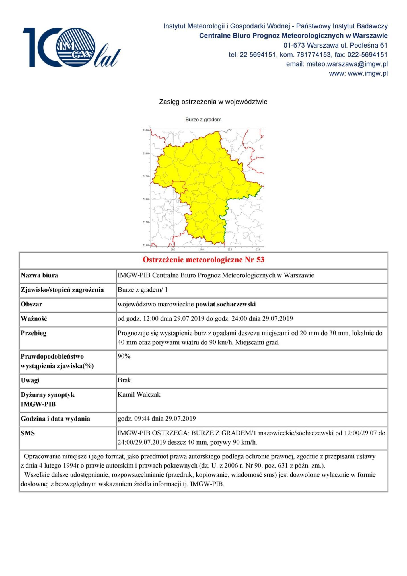 Ostrzeżenie meteorologiczne