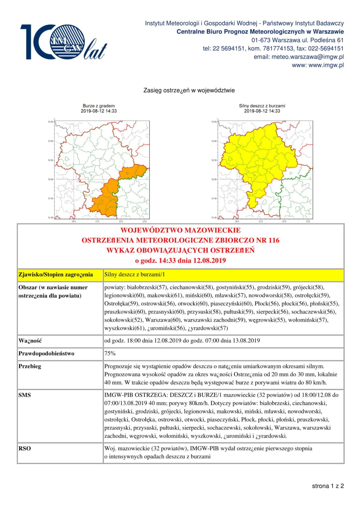 Ostrzeżenie meteorologiczne