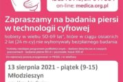 Bezpłatna mammografia dla mieszkanek gminy Młodzieszyn 13 sierpnia 2021 r.