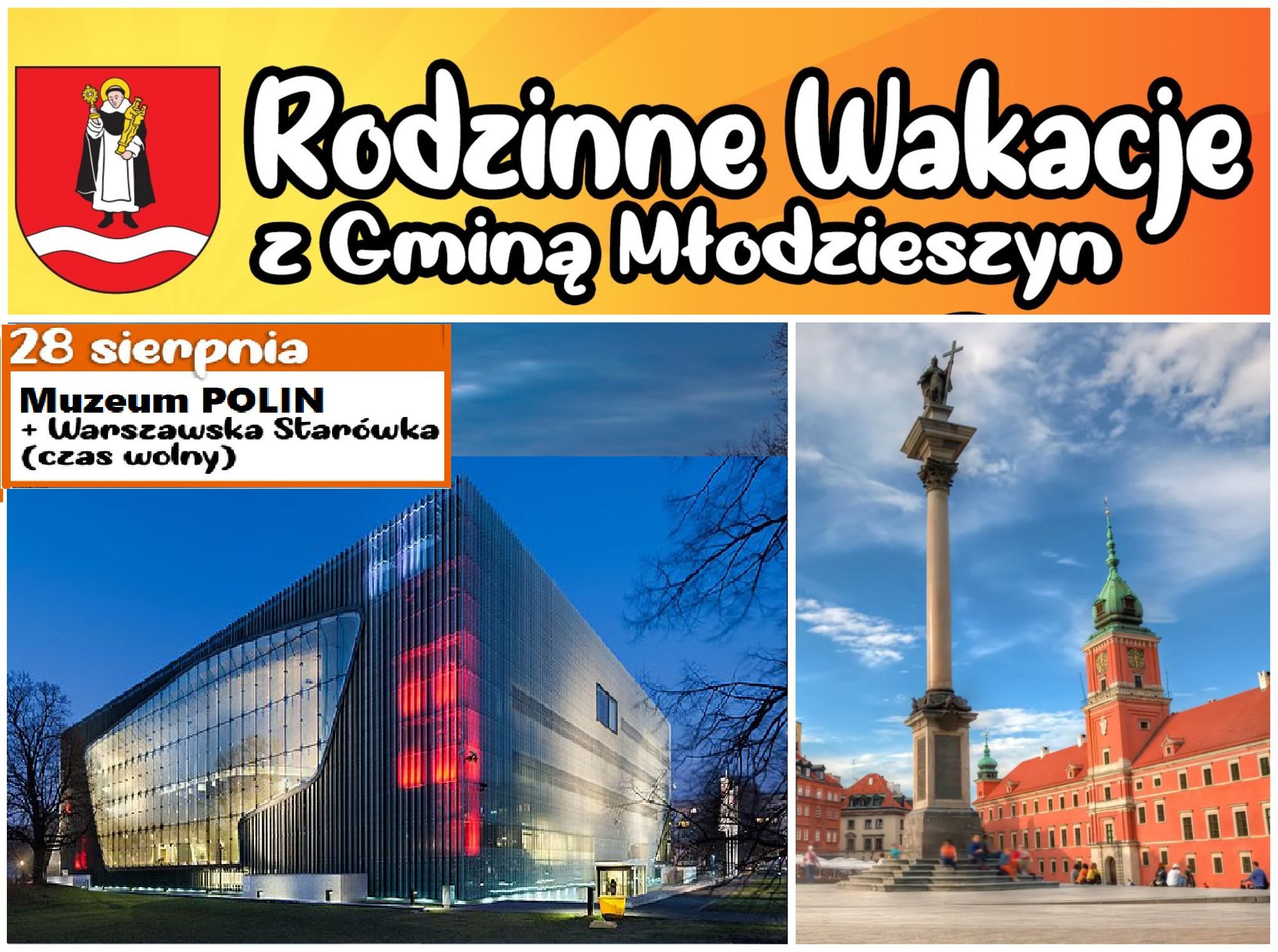 Rodzinne wakacje z Gminą Młodzieszyn – szczegóły wyjazdu do Warszawy 28 sierpnia 2021 r.