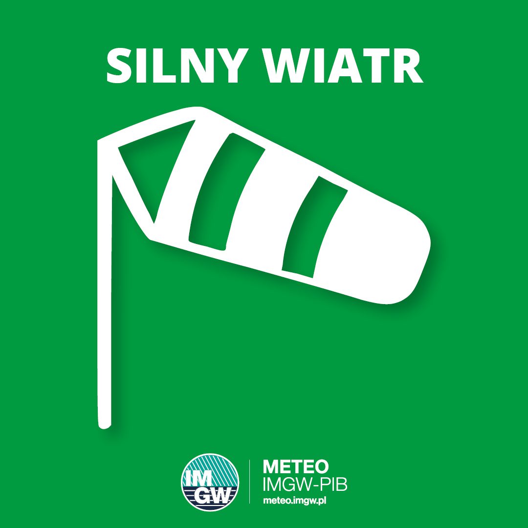 Komunikat IMGW - silny wiatr