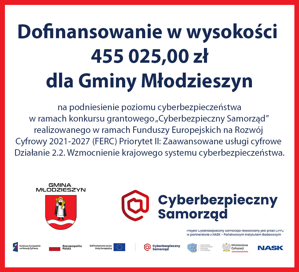 Ponad 455 tys. zł dla Gminy Młodzieszyn z Cyberbezpiecznego Samorządu