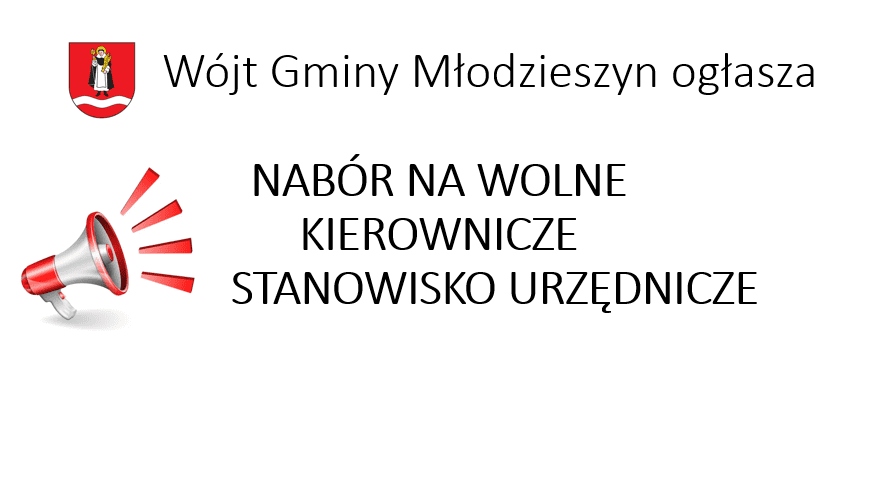 Ogłoszenie o naborze na wolne stanowisko urzędnicze: Kierownik Referatu Inwestycji, Zamówień Publicznych i Funduszy Zewnętrznych w Urzędzie Gminy Młodzieszyn w pełnym wymiarze czasu pracy