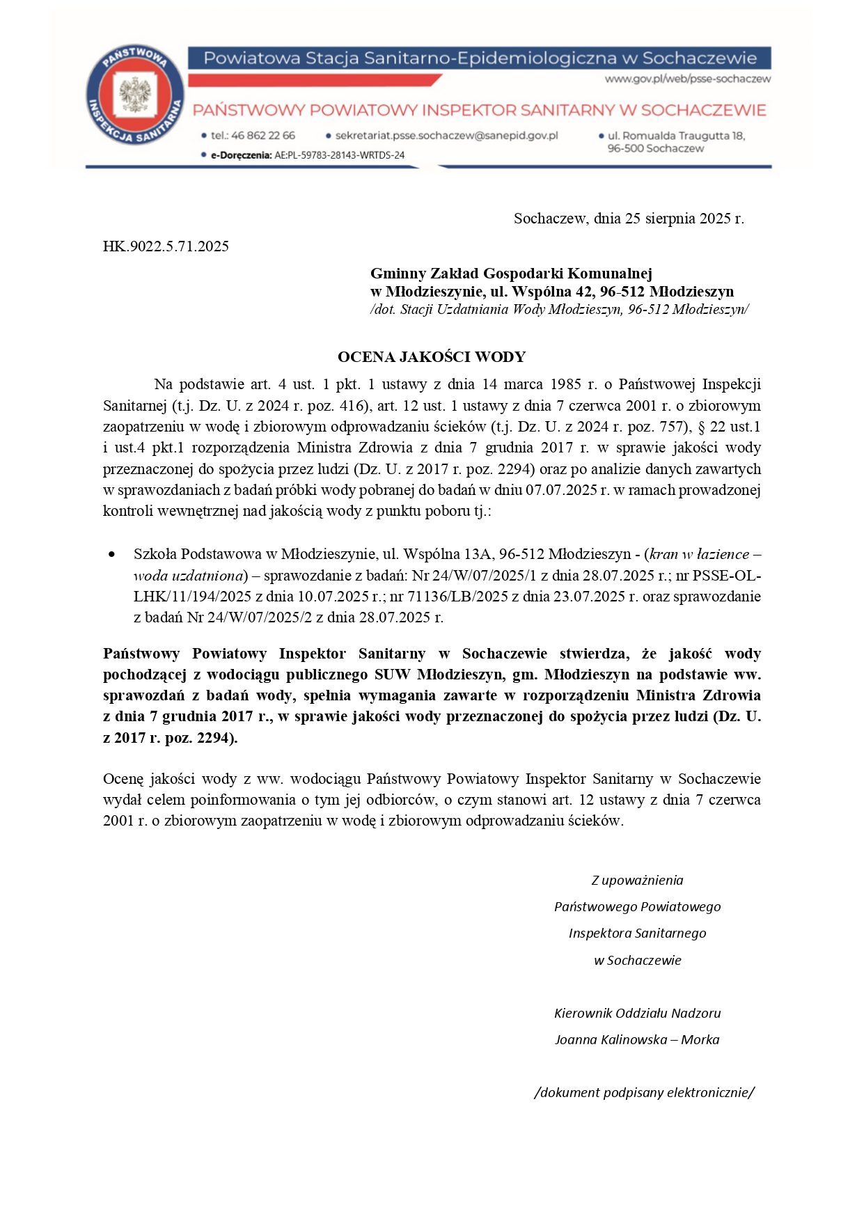 90-Ocena jakości wody - SUW Młodzieszyn_page-0001