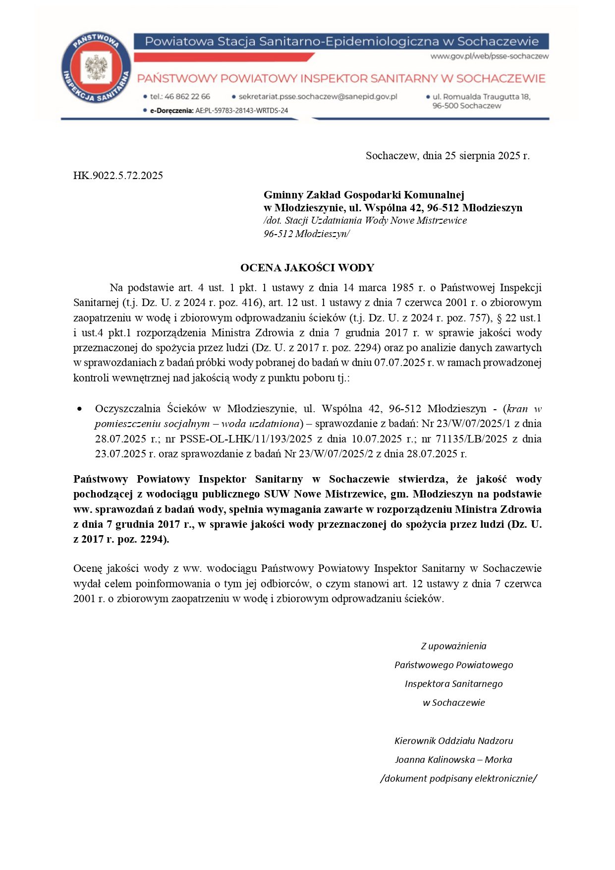 91-Ocena jakości wody - SUW Nowe Mistrzewice_page-0001