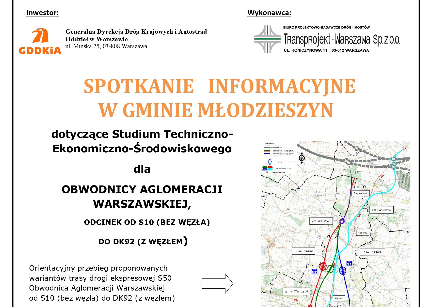 Spotkanie informacyjne dot. Obwodnicy Aglomeracji Warszawskiej