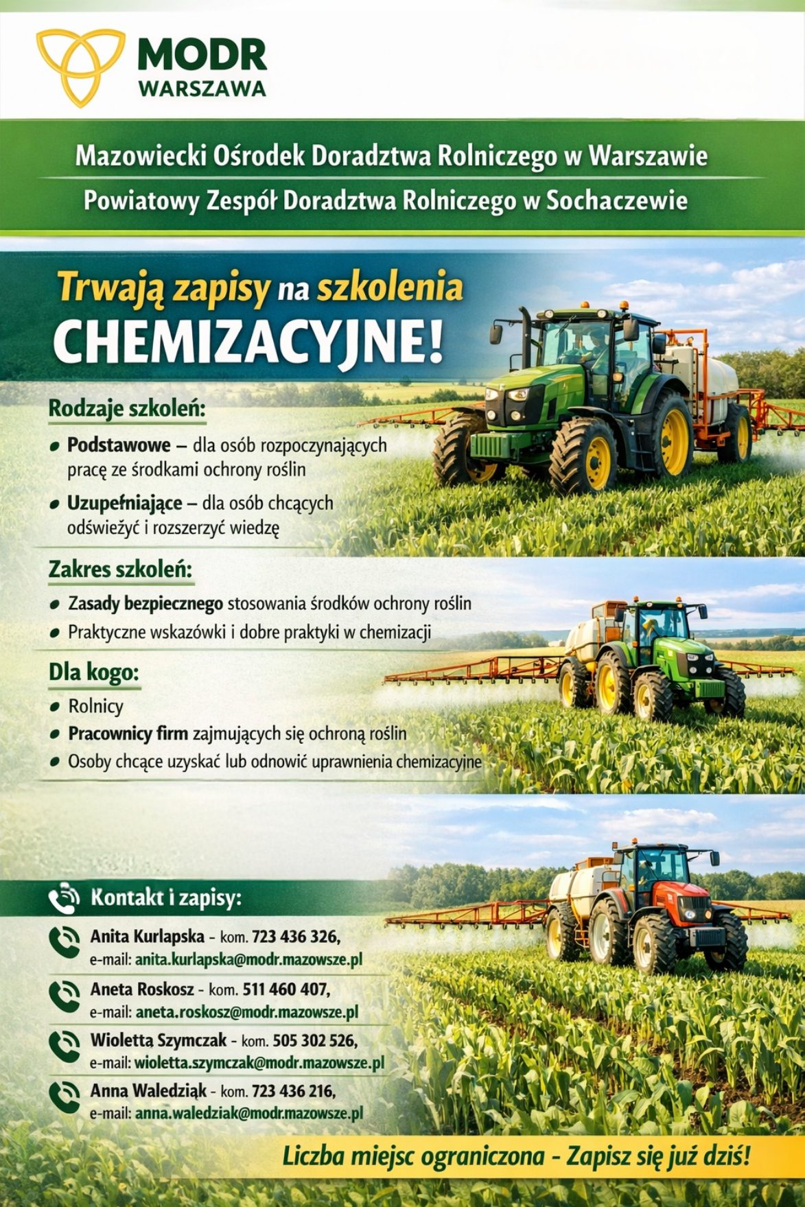Trwają zapisy na szkolenia chemizacyjne! 