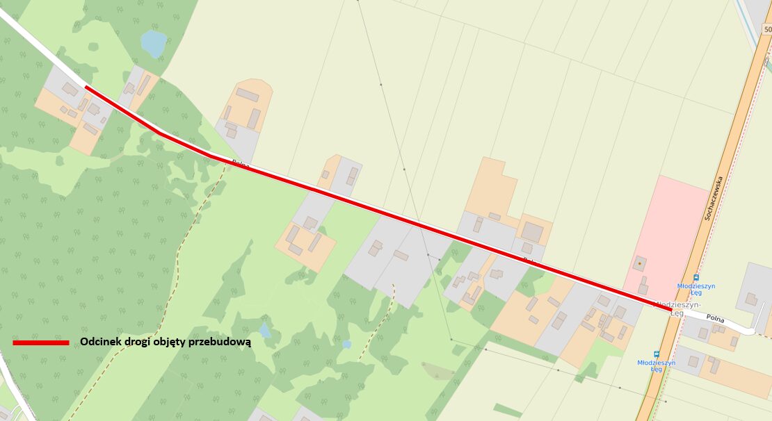 Utrudnienia na ulicy Polnej w Młodzieszynie w dniach 10-13 lipca 2026 r.