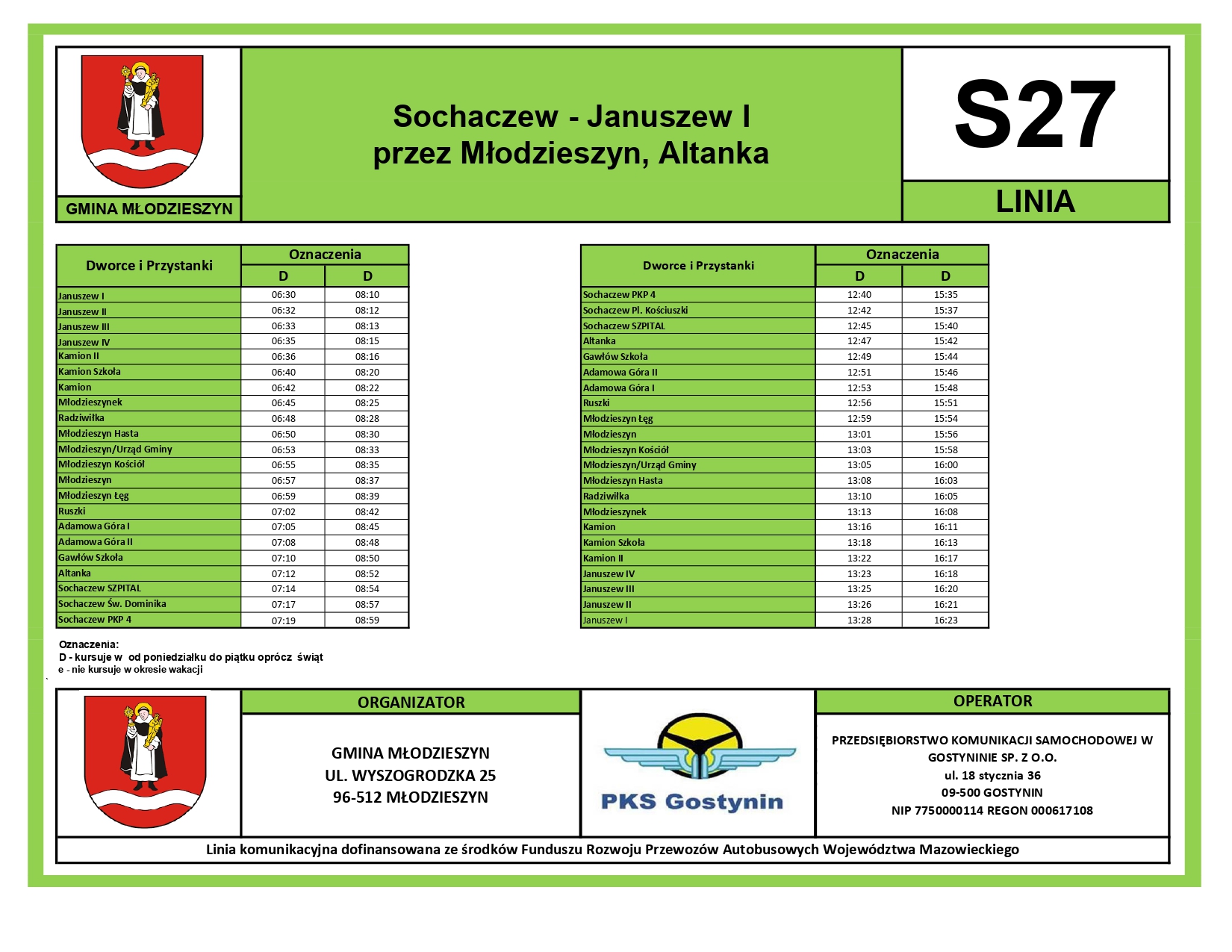 UWAGA – od 1 września bez zmian w rozkładzie jazdy autobusów
